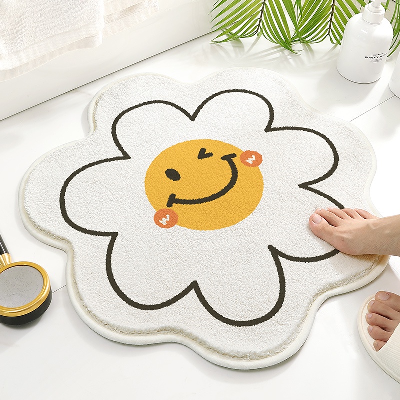 Thảm Lót Sàn Họa Tiết Hoa Cười Trang Trí Nhà Cửa