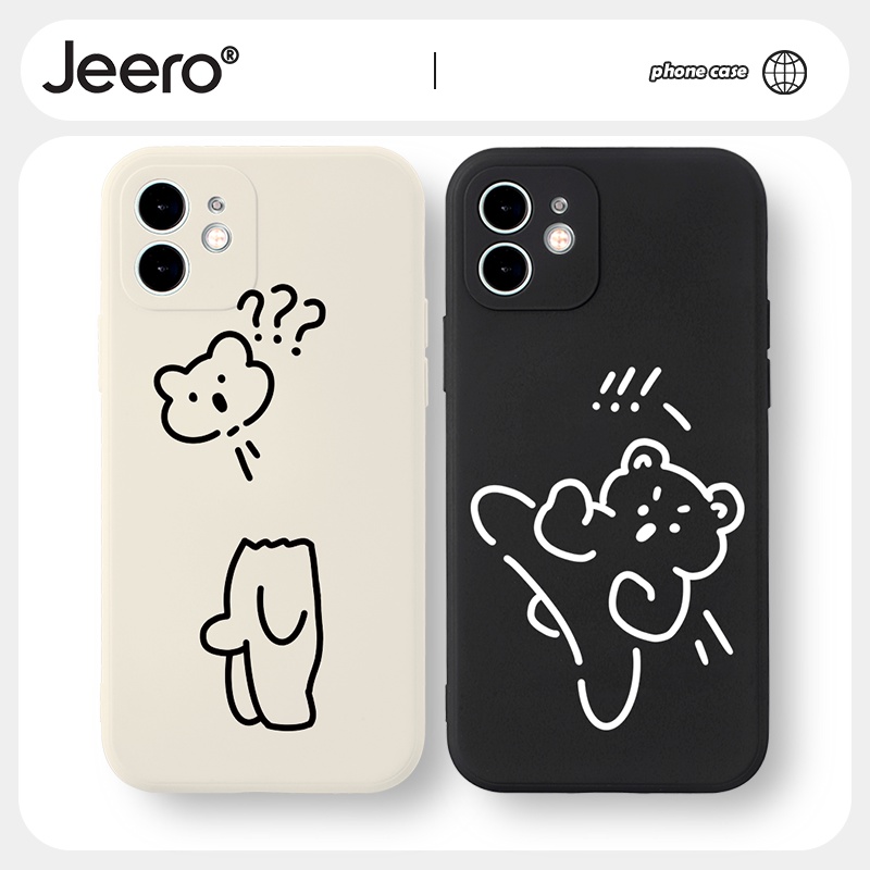 Ốp lưng JEERO hoạt hình cặp đôi dễ thương đẹp nam nữ cho iphone 14 13 12 11 Pro Max SE 2020 X XR XS 8 7 ip 6S 6 Plus kute HFF524