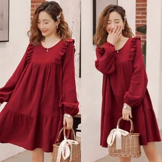 [50kg-120kg] Đầm Đỏ Đô Bigsize MS929. Khách Ib Để Được Tư Vấn Chọn Size.
