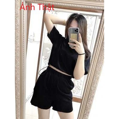 Set Bộ Thể Thao Đồ Tập Mặc Nhà Cotton Croptop Mềm Mại Thoáng Mát - Smart House - Cam Kết Chất Lượng