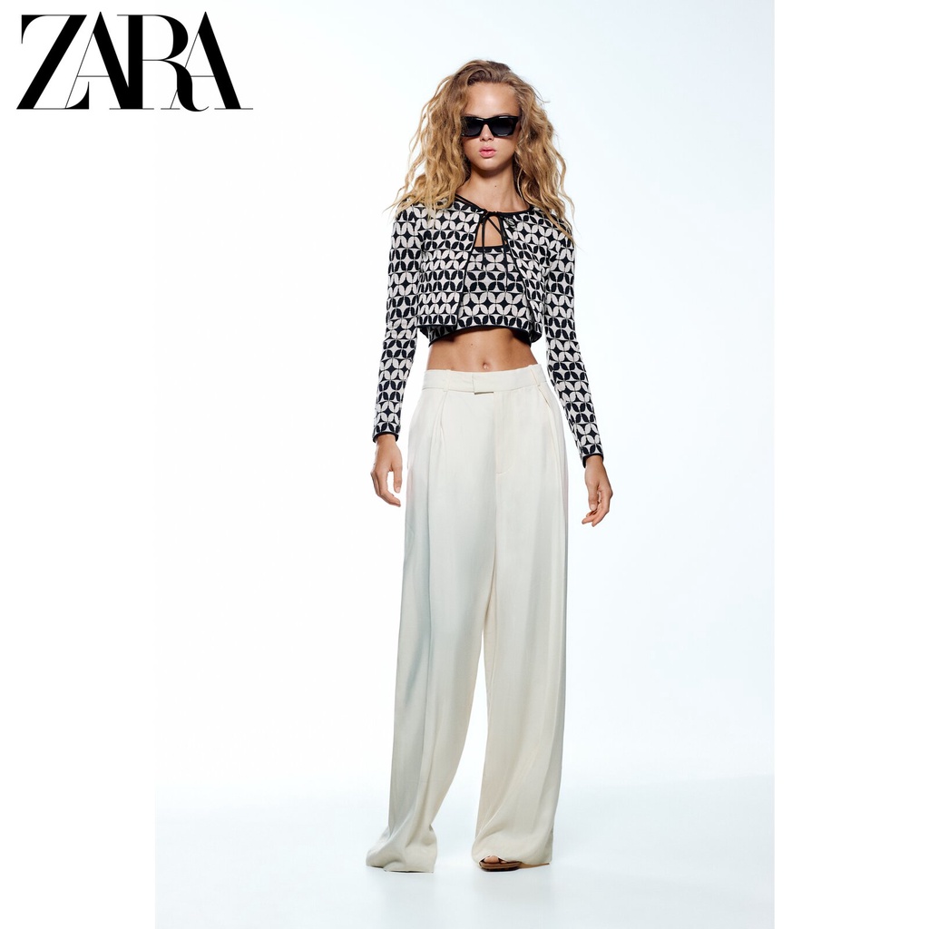 Set áo len z.ara au.th hoạ tiết tay dài siêu xin