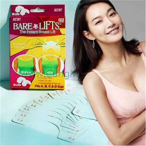 Combo 10 miếng dán nâng ngực trong suốt BARE LIFTS DHS-2242