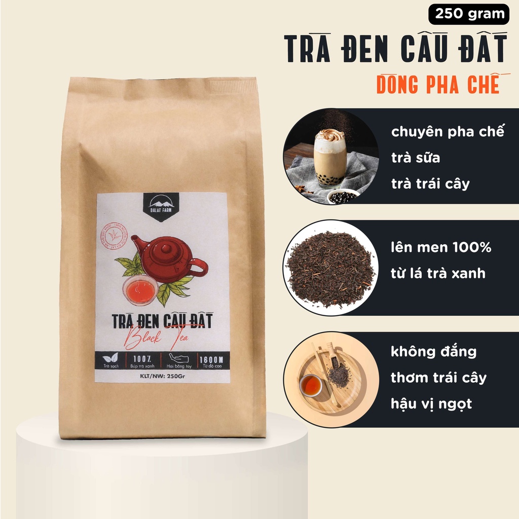 Trà Đen  Cầu Đất Dalat Farm - Túi 250Gr