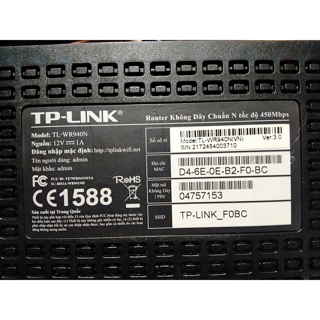 Bộ Phát Wifi TPLINK 940N, 3 Râu, Tốc độ 450Mbps, Hàng Chính Hãng (Cũ)