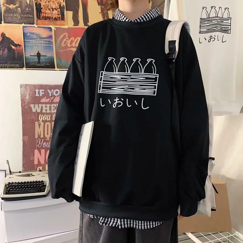 Áo thun dài tay in họa tiết thời trang đơn giản thời trang cho cặp đôi (s-5xl)