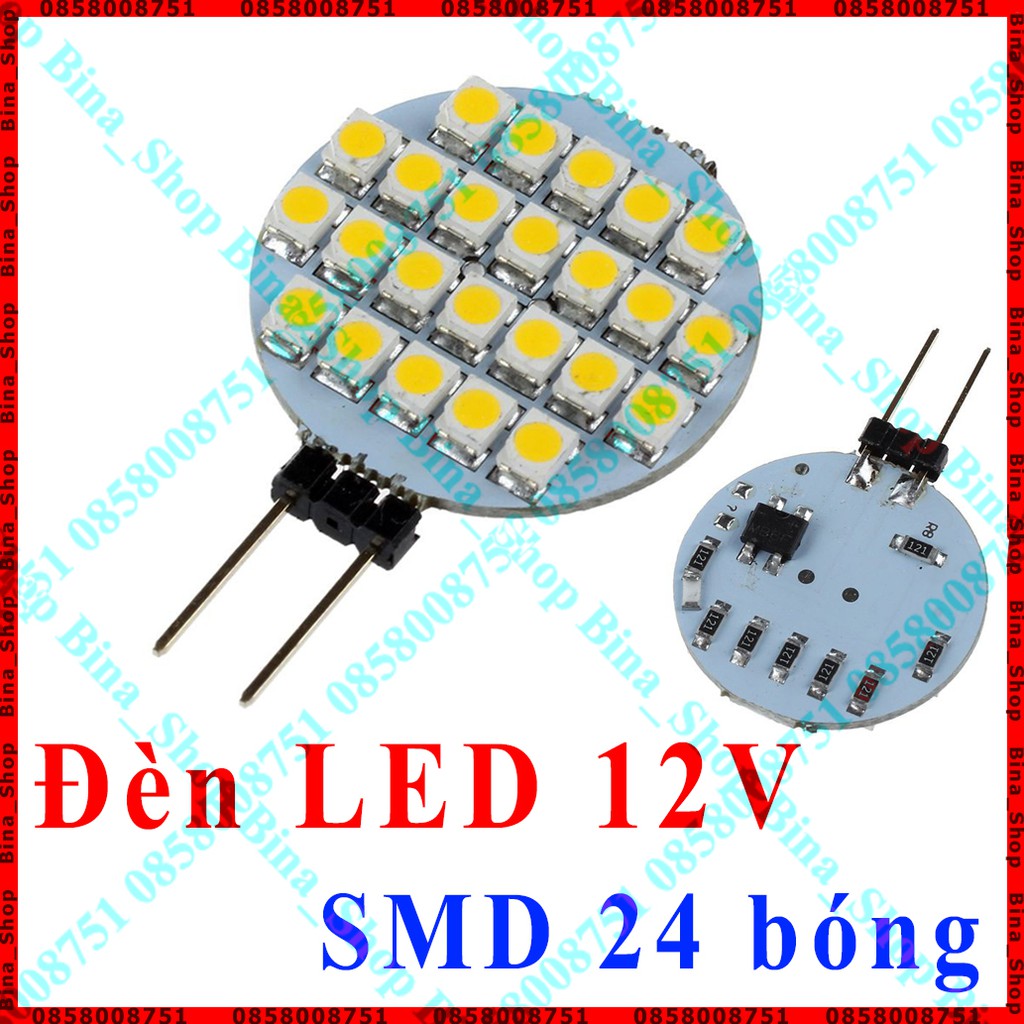 Đèn LED 12V 24 bóng SMD vàng ấm