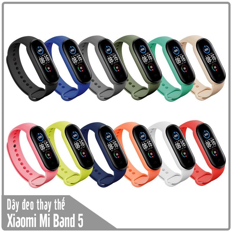 Vòng đeo thay thế Xiaomi Miband 5 nhiều màu lựa chọn