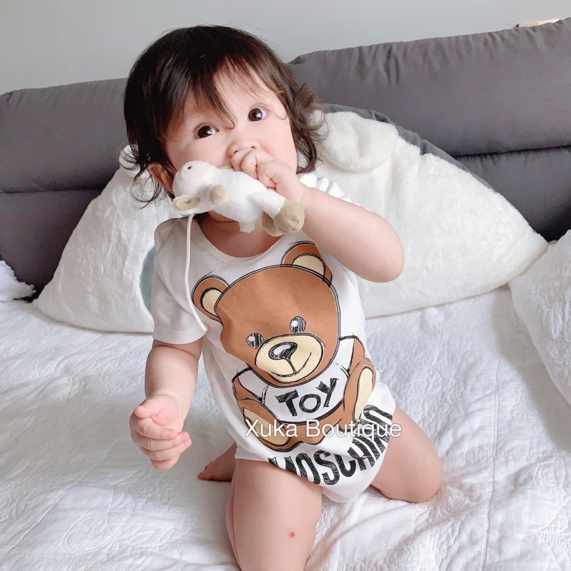 Body Chip Cộc Tay Gấu QCCC Cotton Cực Đẹp cho bé 0-24 tháng [Ảnh thật]