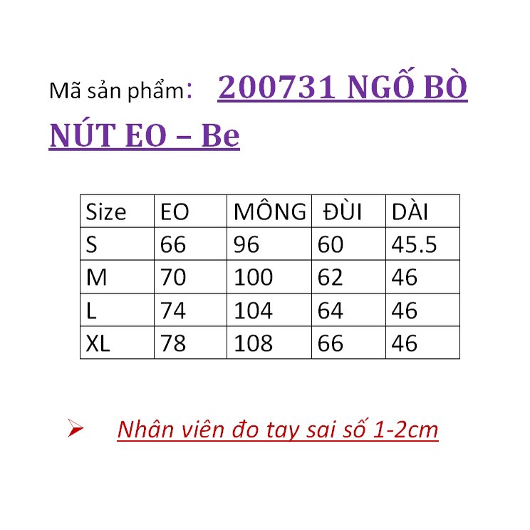 200731 Quần ngố bò ulzzang - quần ngố jeans nữ có nút eo màu be hàn quốc có size