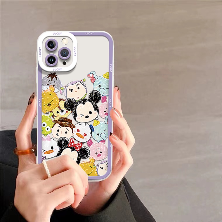Ốp Điện Thoại Dẻo Trong Suốt Họa Tiết Hoạt Hình Dễ Thương Chống Sốc Cho IPhone 11 12 13 Pro Max XR XS X 8 7 6 6S Plus