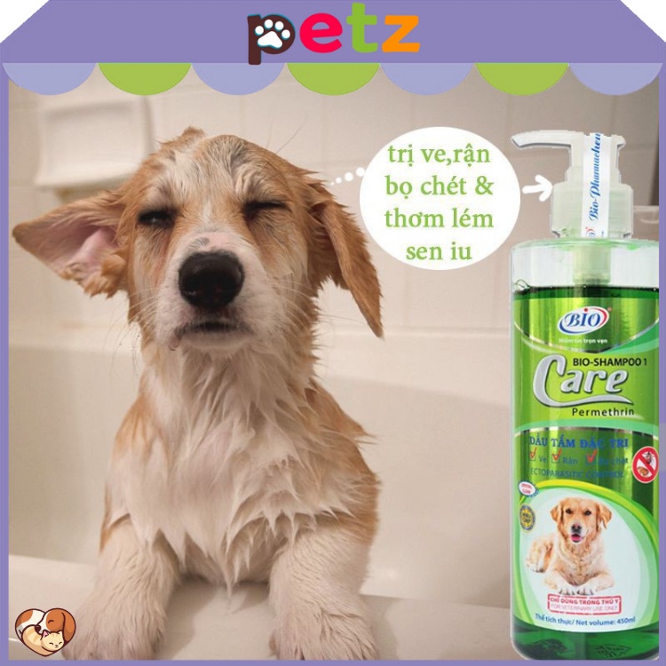 Sữa tắm trị ve rận bọ chét cho chó mèo Bio Care 150ml PETZ dầu tắm chống ve rận bọ chét cho thú cưng