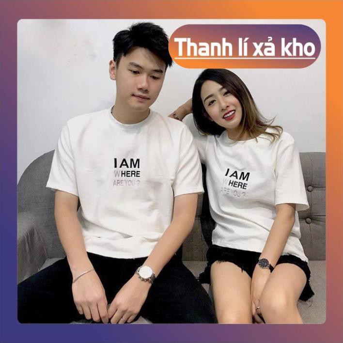 ÁO ĐÔI🔥BÁN CHẠY🔥 Áo thun cặp đôi chữ kiểu vải dày mịn
