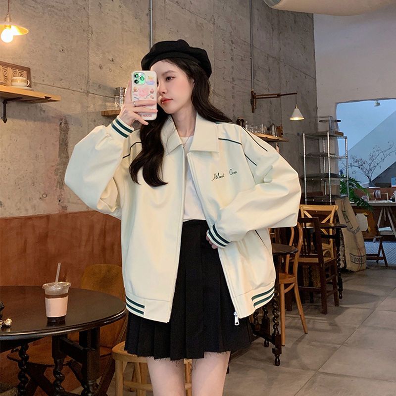 Áo khoác bóng chày COZOKC tay dài dáng rộng kiểu cổ điển Hàn Quốc dễ phối đồ