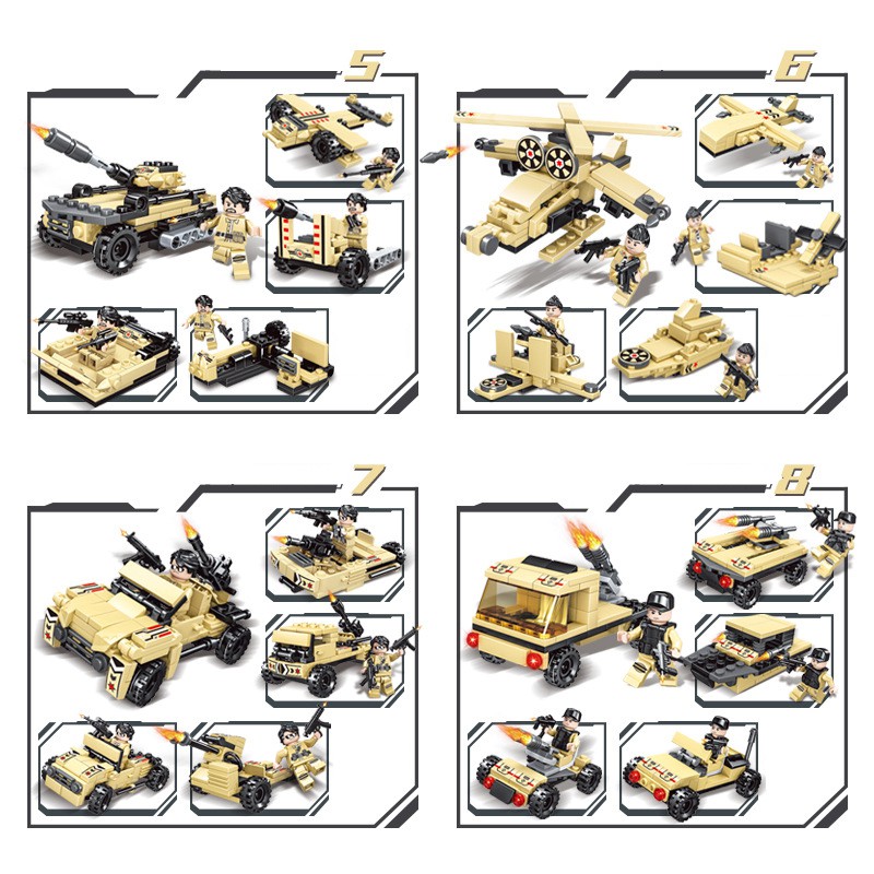 ĐỒ CHƠI XẾP HÌNH LEGO CẢNH SÁT ĐẶC NHIỆM SWAT GỒM XE CẢNH SÁT BỌC THÉP, TRỰC THĂNG, ROBOT