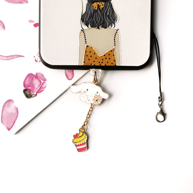 Nút Bịt Chống Bụi Cho Lỗ Cắm Tai Nghe Điện Thoại Di Động Hình Chú Chó Cinnamon Đáng Yêu