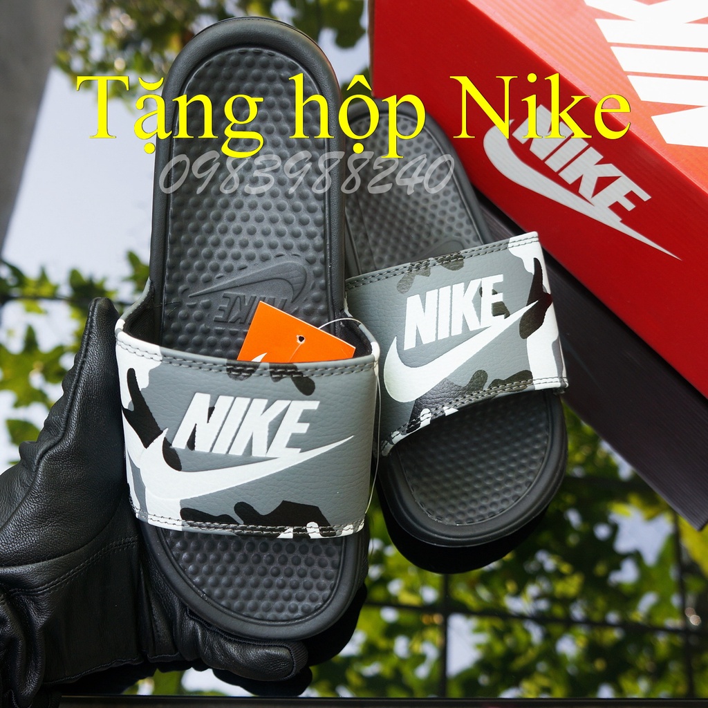 Dép Nike camo Nk FREE SHIP + hộp hãng + siêu cấp hàng VNXK loại 1.1 unisex hot trend quai bản ngang nam nữ. BH Slippers