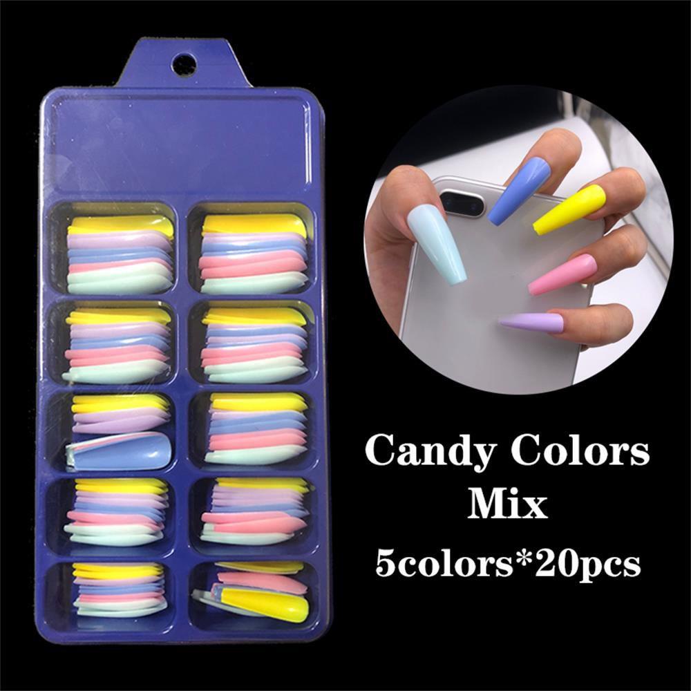 Bộ 100 Móng Tay Giả Bằng Acrylic Che Phủ Toàn Diện DIY