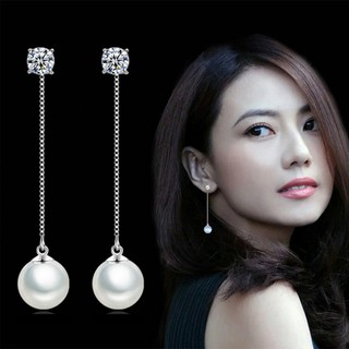 Bông tai Bạc 925 Trân Châu dáng dài Song Hye Kyo DanKo201