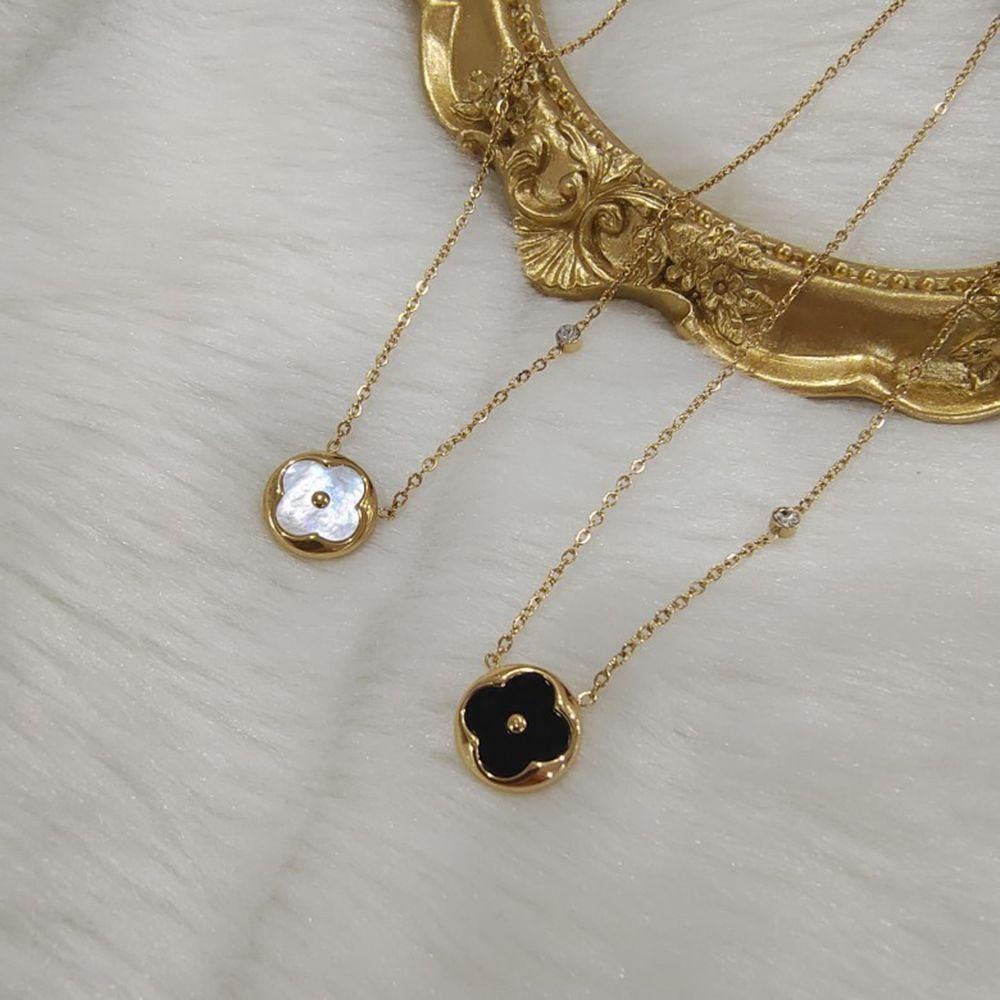 Vòng Cổ Choker Họa Tiết Cỏ Ba Lá Và Vỏ Sò Cá Tính Hợp Thời Trang Cho Nữ