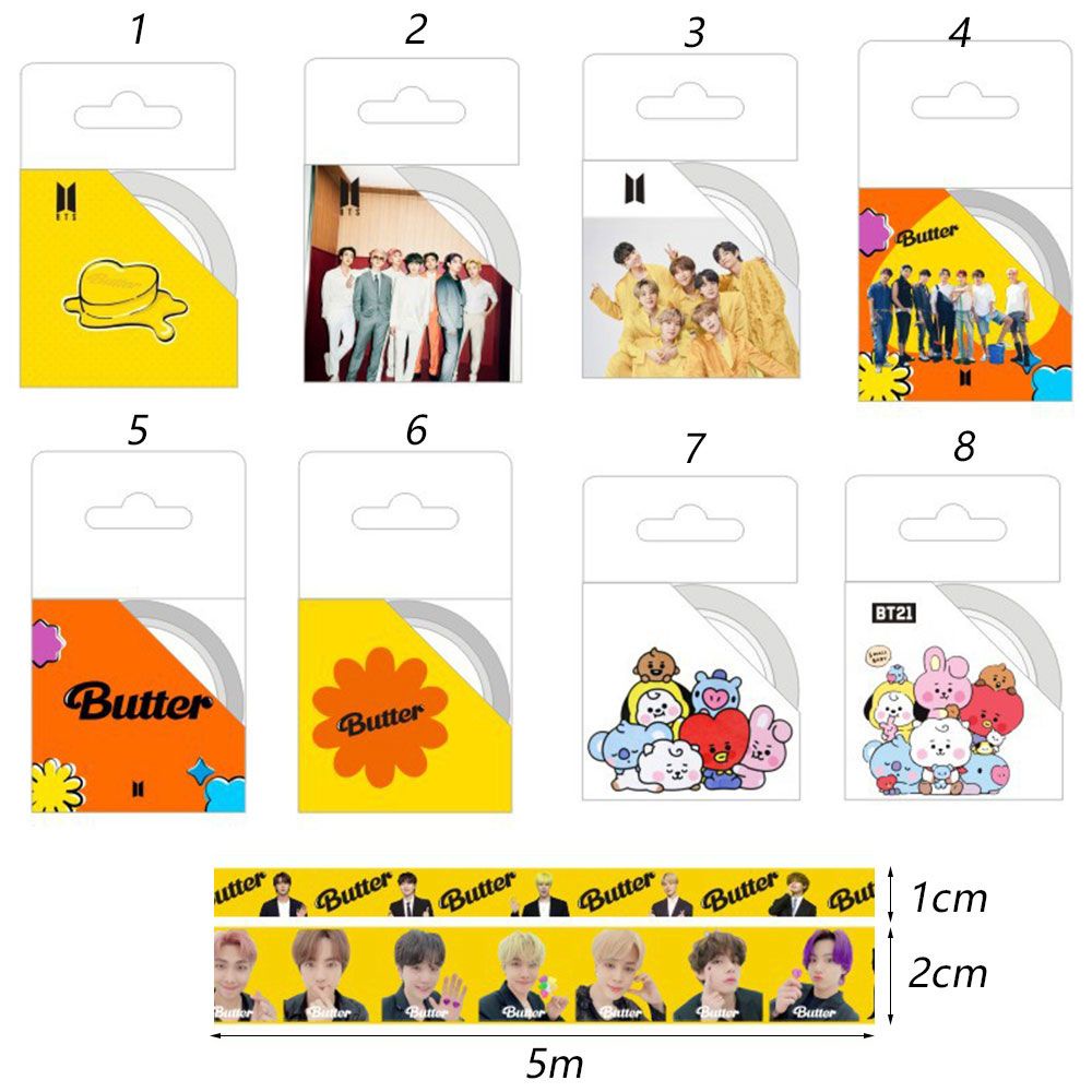 Cuộn Băng Keo Washi In Họa Tiết Bt21 Bts Không Độc Hại Siêu Bền Tiện Dụng