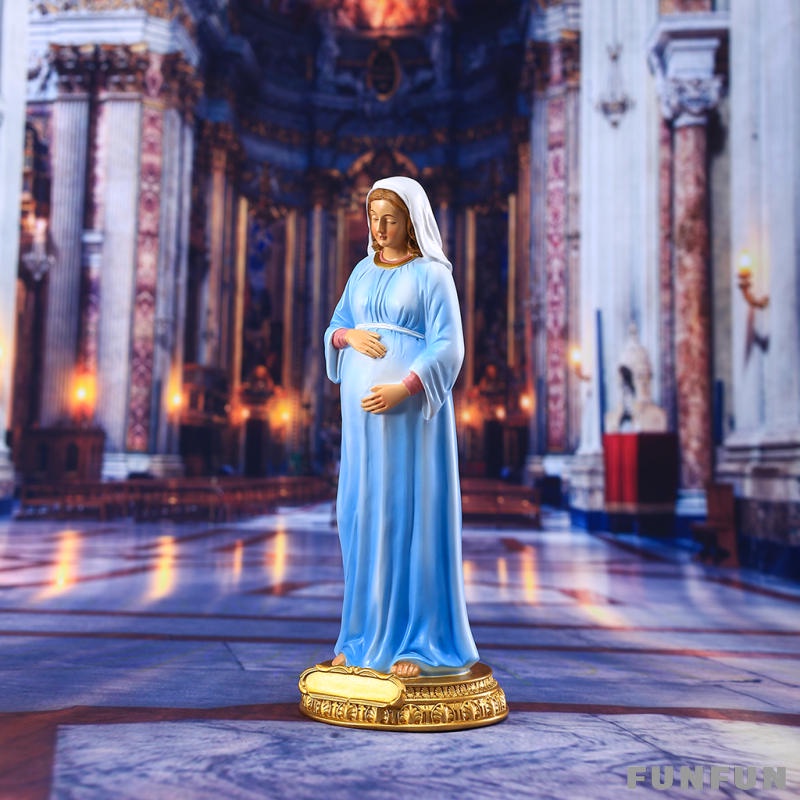 Tượng Đức Mẹ Mary 8 "Để Bàn Trang Trí Mô Hình Tượng Đức Mẹ Bầu Mary Jesus