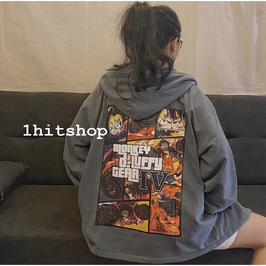 [Mã WASTGO hoàn 10% xu đơn 99k] Áo KHOÁC Hoodie LUFFY GEAR IV Unisex 1hitshop