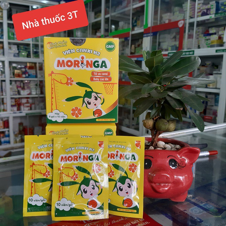 Viên Canxi k2 Moringa - Tối ưu canxi, baby cao lớn, viên nhai vị cam thơm ngon.