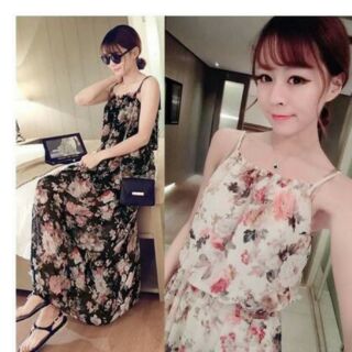 Đầm maxi 2 dây- hàng hongkong cao cấp