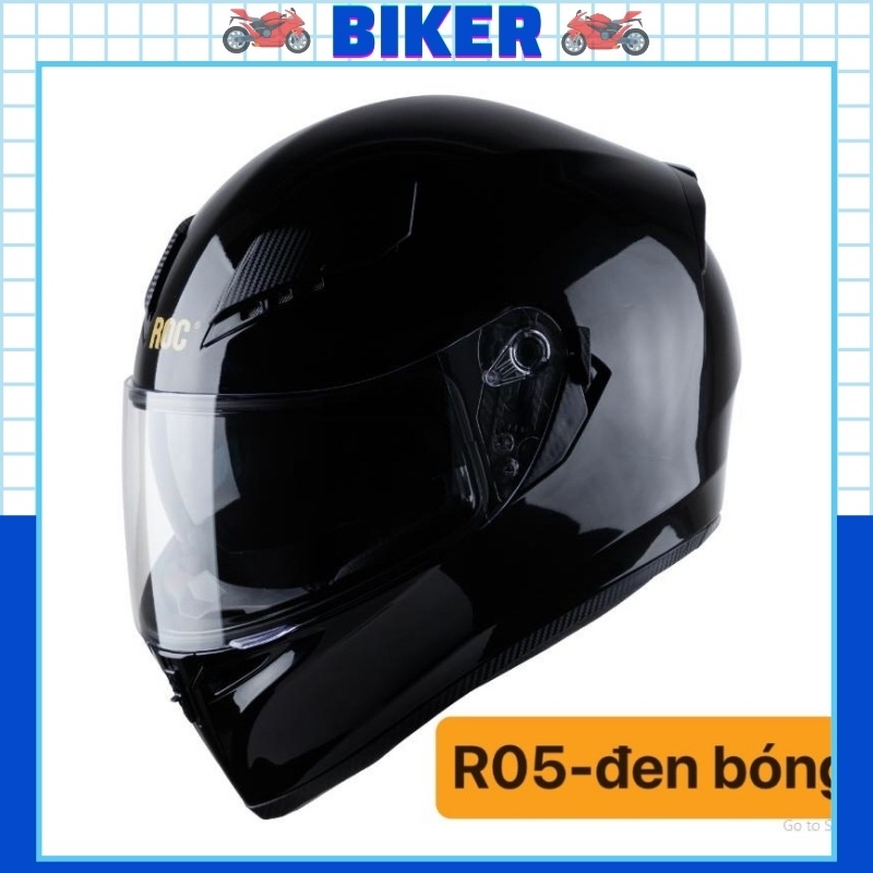 Mũ bảo hiểm Fullface ROC 05 2 Kính màu đen
