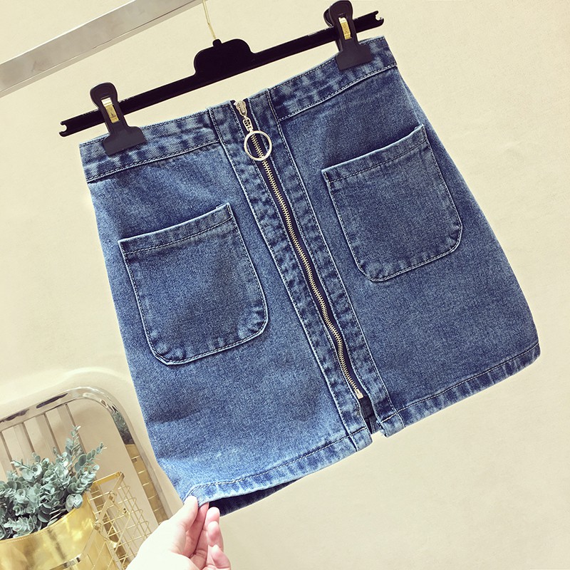 Chân váy big size quảng châu jean 2 túi 2 bên dây kéo trước D7 | BigBuy360 - bigbuy360.vn