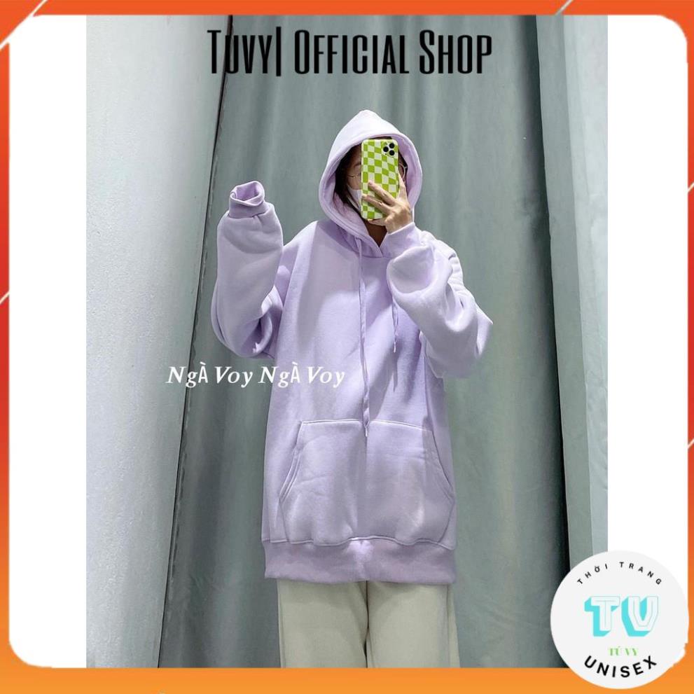 Hoodie Nam Nữ TUVYSHOP ÁO HOODIE TRƠN FULL BẢNG MÀU HOTHIT 2021 Nỉ Có Mữ Unisex Form Rộng Dày Ấm Tay Dài Nhiều Màu