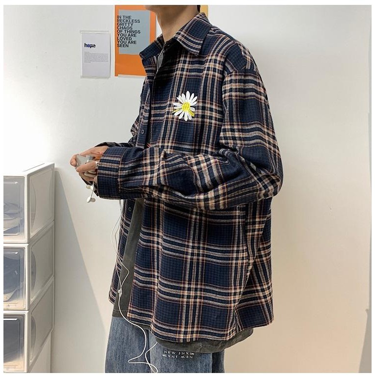 Áo Sơ Mi Unisex Dài Tay Kiểu Khoát Phôm Rông Có Túi SM02