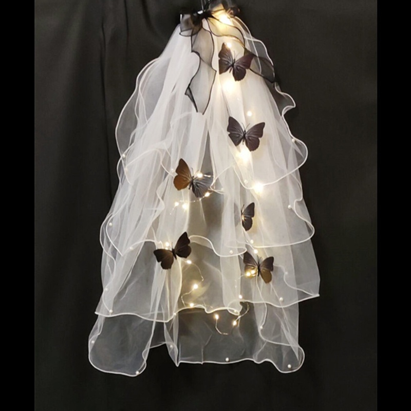 Mạng Che Mặt Bằng Ren Nhiều Lớp Kèm Kẹp Tóc Dùng Chụp Ảnh