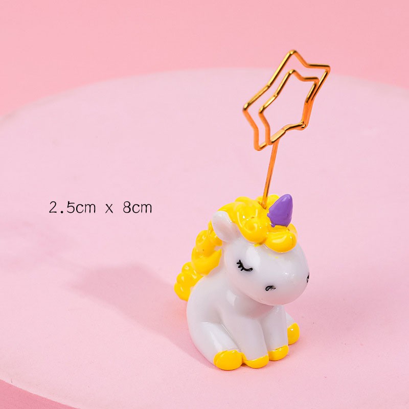 Tượng unicorn kẹp ảnh decor, kẹp giấy note, giấy ghi chú trang trí bàn học