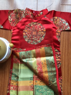 Áo dài gấm bé trai loại 1 (quần + áo)
