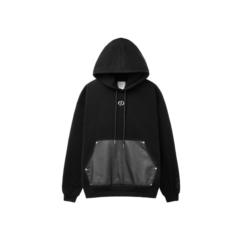Áo hoodie ONER Leather Pocket - Black