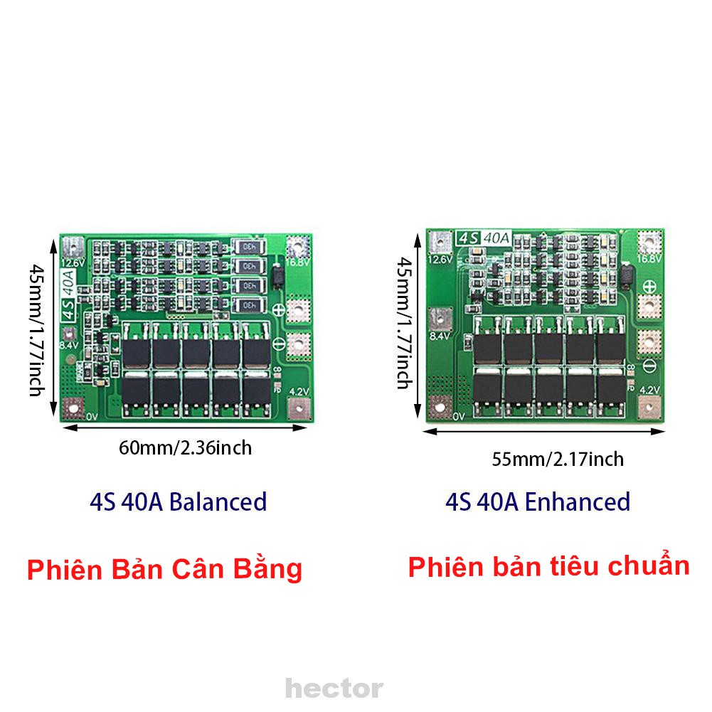 Mạch 4S 40A 14.4V 16.8V - Mạch bảo vệ khối pin Lithium ion 4S 18650 26650 , Dòng xả cao ổn định