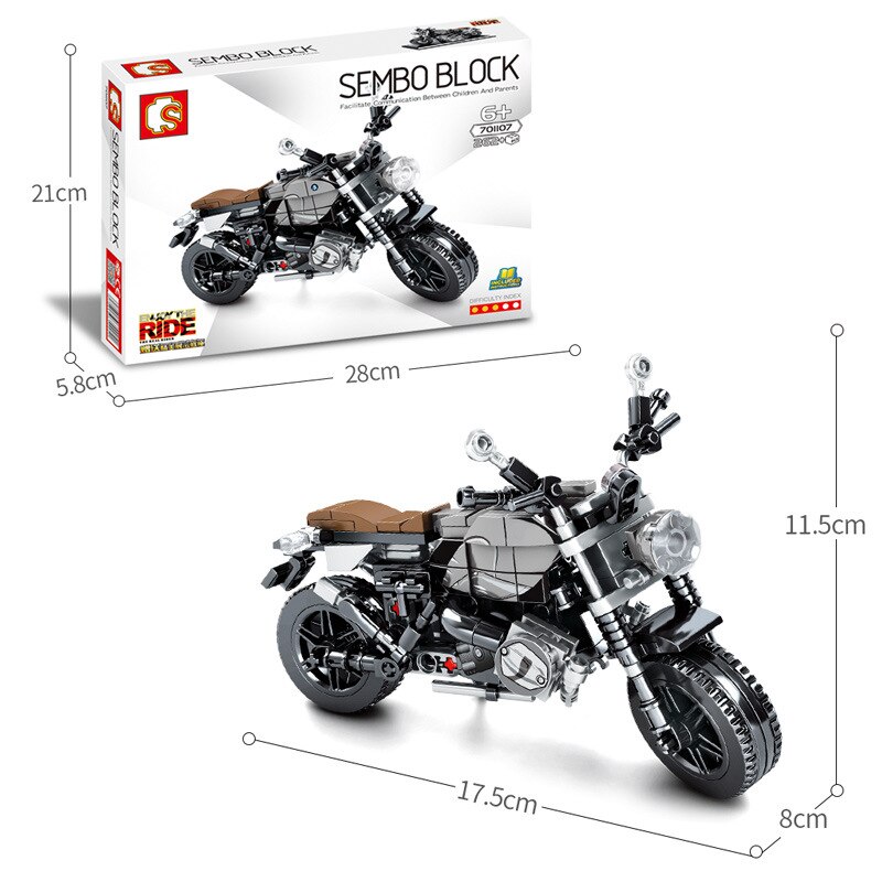 Đồ chơi Lắp ráp Mô hình SEMBO Technic Motorcycle Kids MOC City Speed Motorbike  Desk Decor