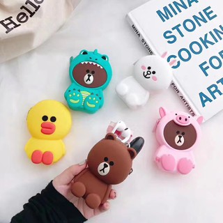 Ví silicone Linefriends kèm dây strap