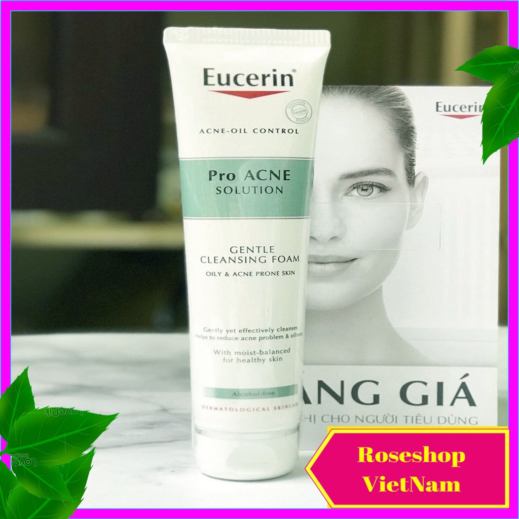 ✅[CHÍNH HÃNG] Sữa Rửa Mặt Cho Da Mụn Eucerin Pro Acne Solution Gentle Cleansing Foam 150g - Tạo Bọt Dịu Nhẹ. RSVN SP62