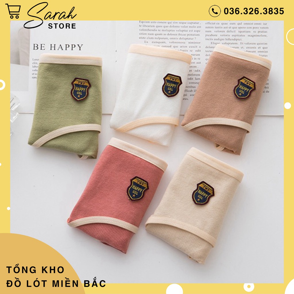 [Mã 12FASHIONSALE1 giảm 10K đơn 50K] Quần Lót Nữ Cotton Happy Girl Mịn Chất Lượng Cao Cấp Được Chọn Màu | BigBuy360 - bigbuy360.vn