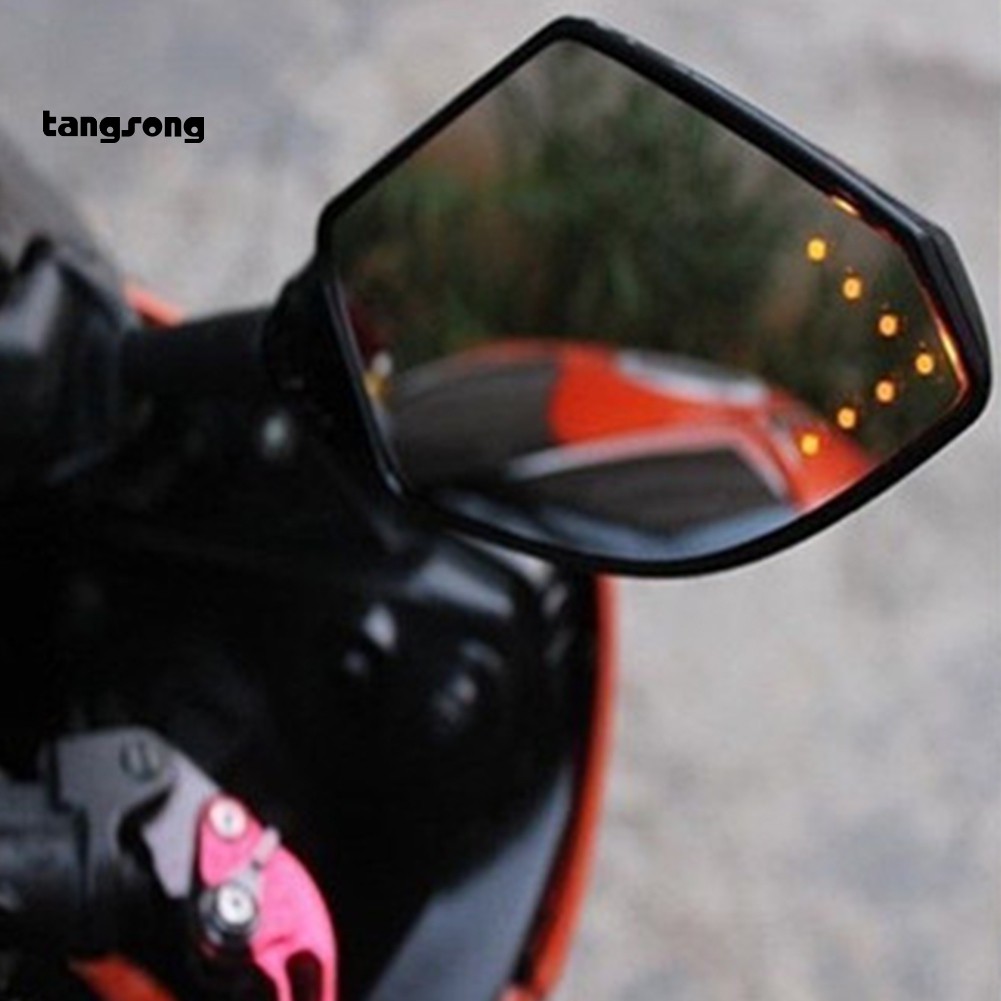 Set 2 Gương Chiếu Hậu Tích Hợp Đèn LED Cho Xe Mô Tô