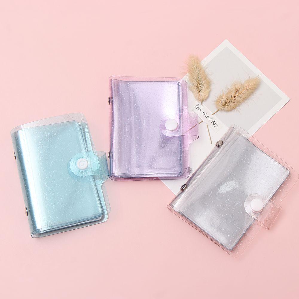 RAINBOW Album Đựng Thẻ ID Mini Màu Thạch Trong Suốt Lấp Lánh