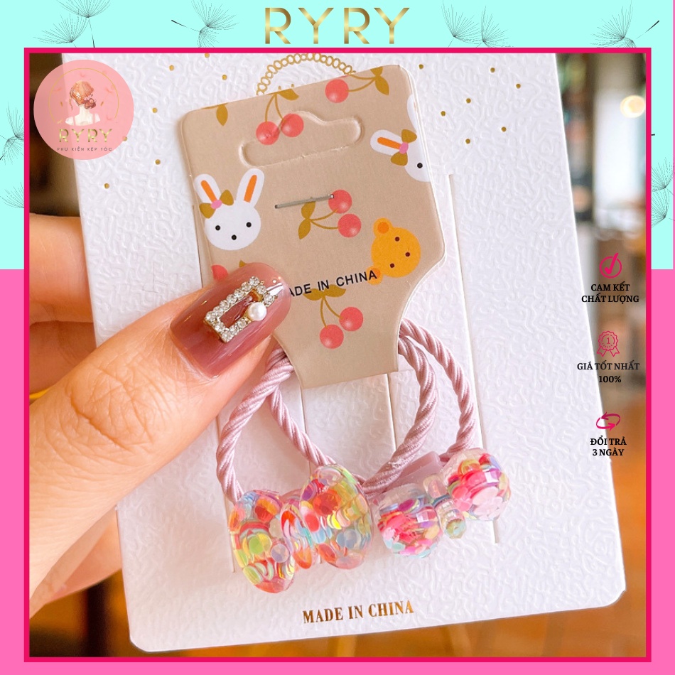 Set 2 Sợi Dây Cột Tóc Cho Bé Hình Động Vật Đáng Yêu Siêu Cute