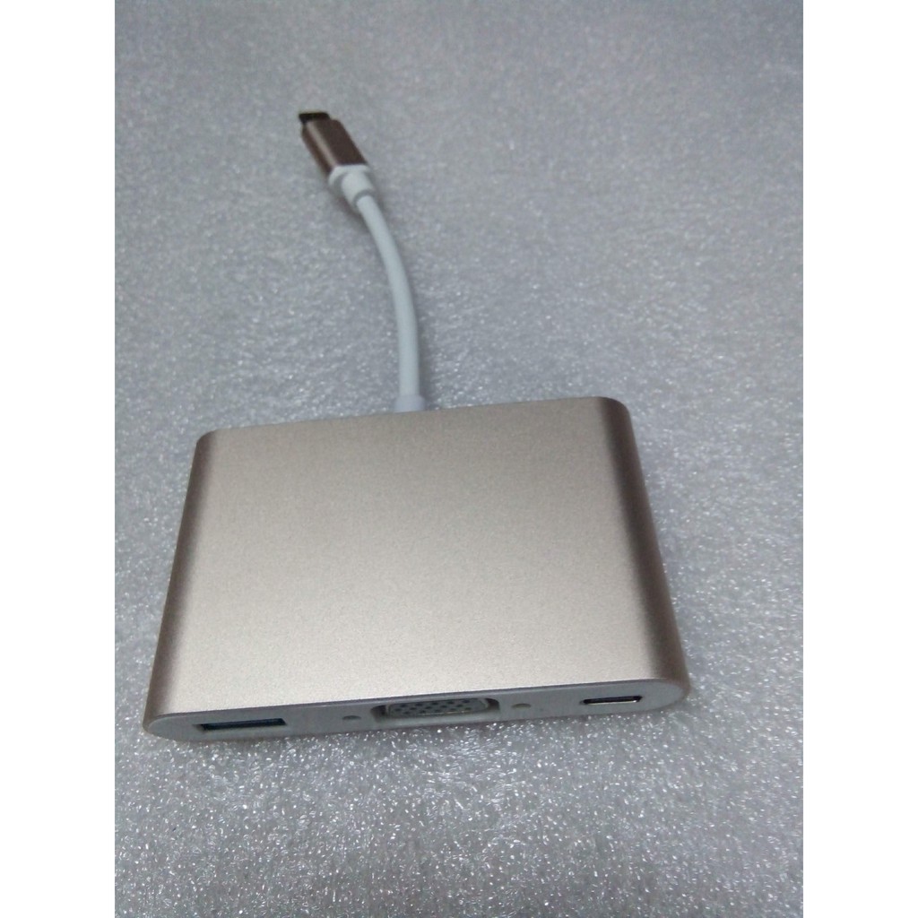 Cáp chuyển Type C to VGA-USB-TYPE C