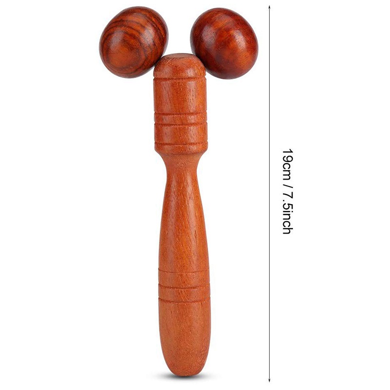 Dụng Cụ Lăn Mát Xa Bằng Gỗ Màu Đỏ Cho Cơ Thể / Mặt / Lưng / Chân