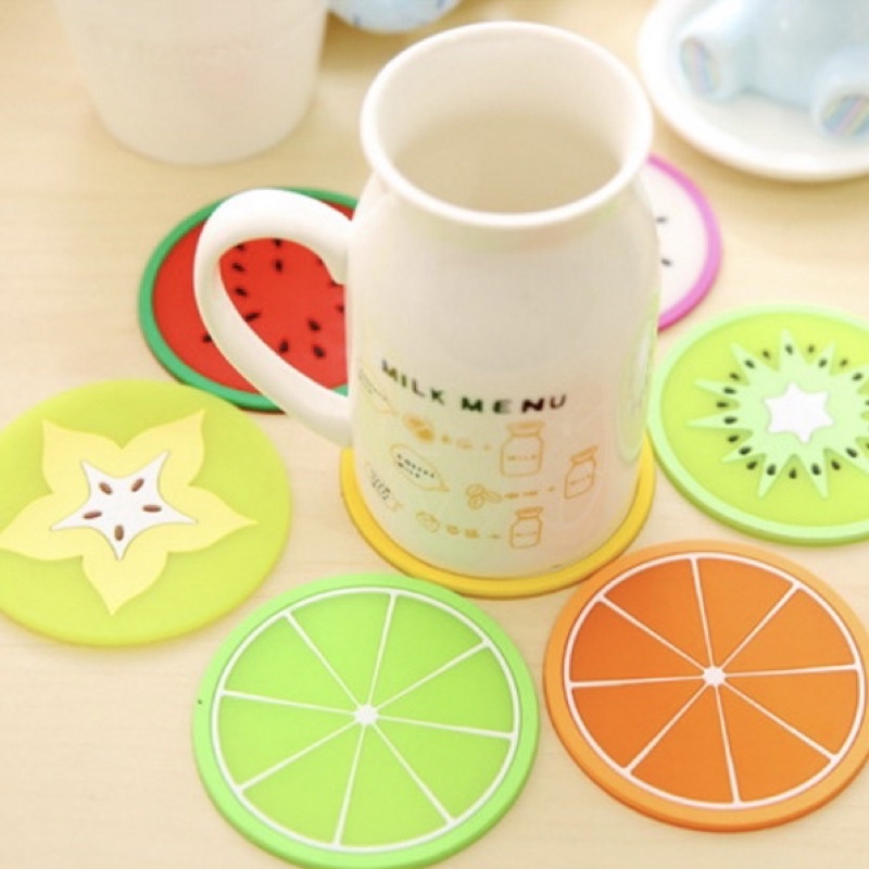 Đế Lót Ly Silicon Hình Trái Cây Dễ Thương