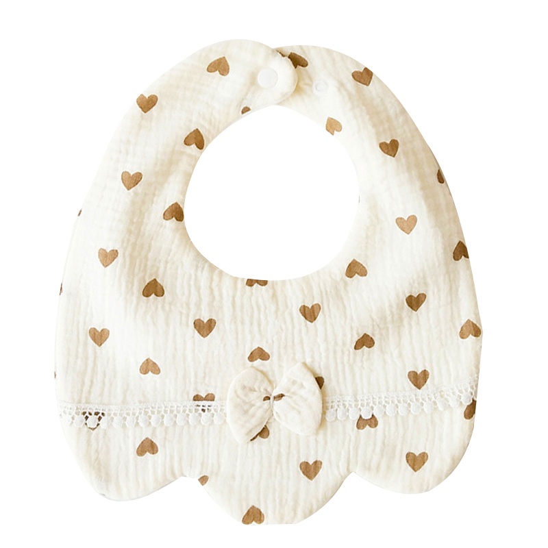 Yếm Ăn Cotton Họa Tiết Dâu Tây / Cherry Hoạt Hình Dễ Thương Cho Bé