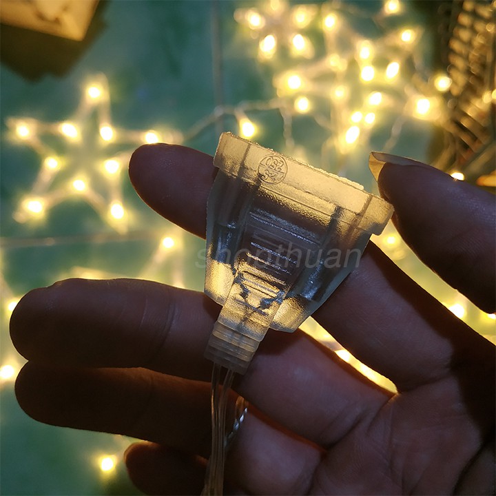 Đèn LED ngôi sao dạng treo rèm cửa dài 3m có 6 ngôi sao lớn, 6 ngôi sao nhỏ