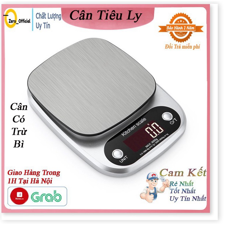 Cân tiểu li điện tử ❣️free ship❣️ siêu chính xác High Precision dải cân 3kg - 0.1g, cân điện tử nhà bếp, độ chính xác ca